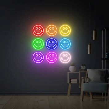 Smiley Gesicht LED-Neonschild Wohnzimmer Büro