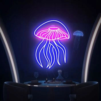 Qualle LED-Neonschild für Restaurant und Wohnzimmer