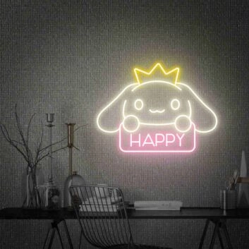 Cartoon-Hase mit Krone LED Neonschild für Wohnzimmer und Kinderzimmer