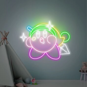 Videospielfigur mit Stern LED-Neonschild Kinderzimmer
