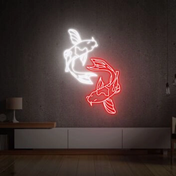 Koi Fische LED-Neonschild Wohnzimmer Büro
