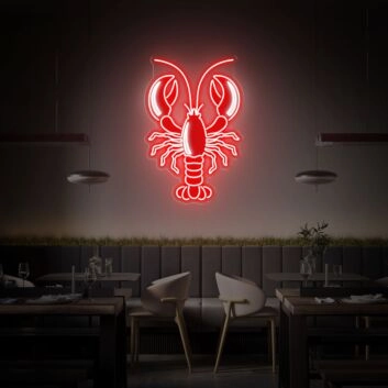 Elevate Your Seafood Dining Experience with Lobster UV Led Neon Sign Perfect for Restaurants, Bars, and Home Kitchen Decor.