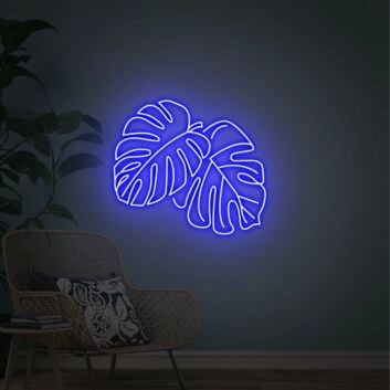 Monstera Blätter LED-Neonschild Wohnzimmer Dekoration