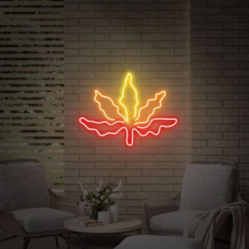 Cannabisblatt LED-Neonschild Wohnzimmer Bar