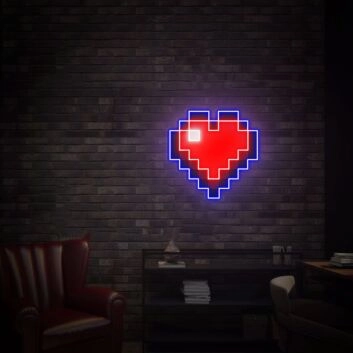 Pixel Herz LED-Neonschild Wohnzimmer Gamingzimmer