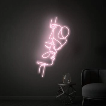 Abstraktes Gesichtspaar LED-Neonschild Wohnzimmer Schlafzimmer