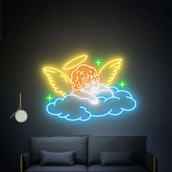 Engel auf Wolke LED-Neonschild Wohnzimmer Schlafzimmer