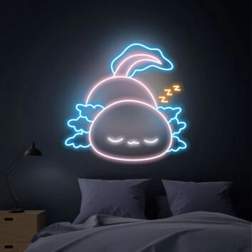 Brighten Your Bedroom or Celebrate in Style: Sleeping Axolotl Neon Light Kawaii Led Neon Sign Wall Decoration, Perfect for Home Decor, Office Spaces, or Birthday Gifts.