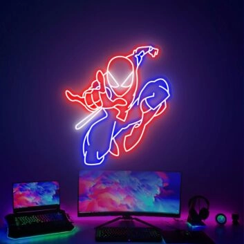 Dynamisches Superheld Neon LED Wandlicht im Comic Stil für Gaming Room Studio und moderne Wanddekoration