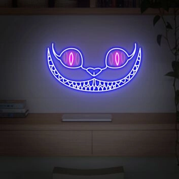 Brighten Your Wonderland: The Cheshire Cat Led Sign for Magical Home Decor, Whimsical Office Spaces, and Enchanting Parties.