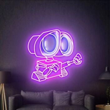 Roboter mit Greifarm LED-Neonschild Wohnzimmer Gamingzimmer