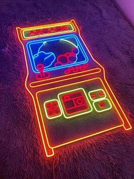 Level Up Your Gaming Room, Bar, or Party Ambiance with the Arcade Machine LED Neon Sign Game Machine Neon Sign