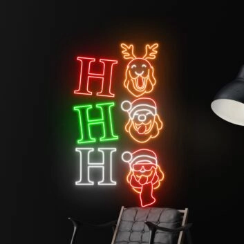 HO HO HO LED-Neonschild Wohnzimmer Weihnachtsdeko