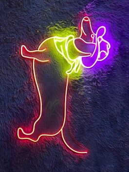 Hund mit Schal LED-Neonschild Wohnzimmer Kinderzimmer