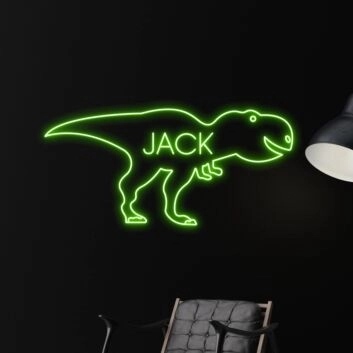 Personalisierbares Dinosaurier LED-Neonschild mit Wunschname
