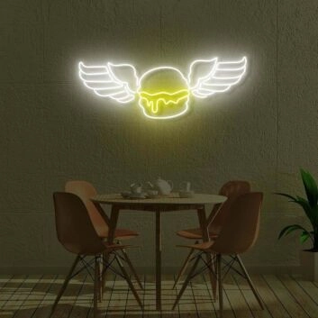 Burger mit Flügeln LED-Neonschild für Restaurant Küche