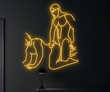 Erotische Silhouette zweier Personen LED-Neonschild für Bar Club
