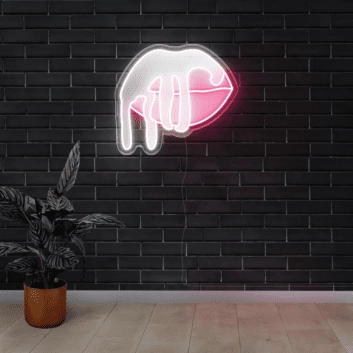 Hand mit Lippen LED-Neonschild für Bar Club