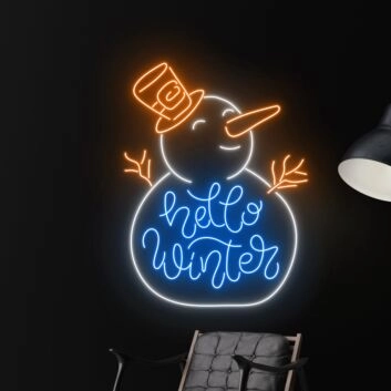 hello winter LED-Neonschild Wohnzimmer Winterdekoration