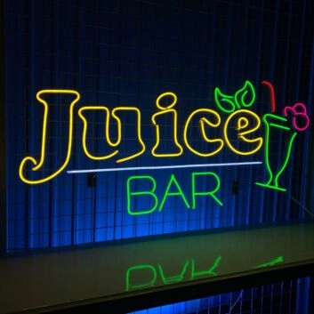 Brighten Up Your Juice Bar, Home, or Special Event with the Custom Juice Bar Logo LED Neon Sign