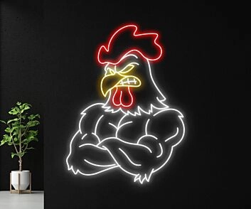 muskulöser Hahn LED-Neonschild für Bar Restaurant