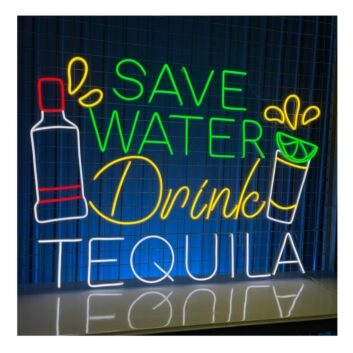 SAVE WATER Drink TEQUILA LED-Neonschild für Bar Club