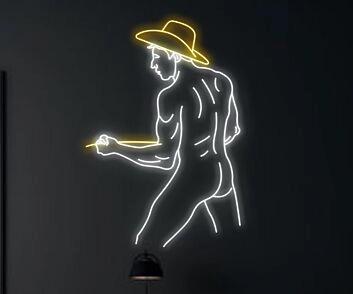 Cowboy mit Gitarre LED-Neonschild für Bar und Wohnzimmer