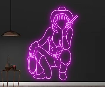 Cowgirl Silhouette LED-Neonschild für Bar Club