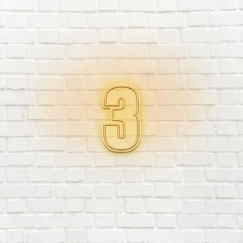 Hausnummer 3 LED-Neonschild
