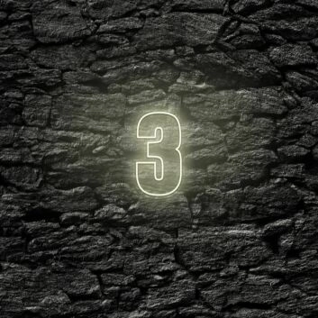 Hausnummer 3 LED-Neonschild