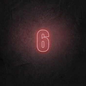 Zahl 6 LED-Neonschild für Hausnummer, Bar oder Eventdekoration