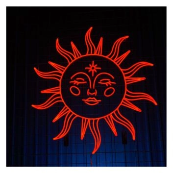 Sonne mit Gesicht LED-Neonschild Wohnzimmer Bar