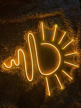 Sonne mit Wellenlinie LED-Neonschild Wohnzimmer Kinderzimmer