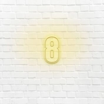 LED Neon Zahl 8 als moderne Wanddekoration