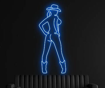 Cowgirl Silhouette LED-Neonschild für Bar Club