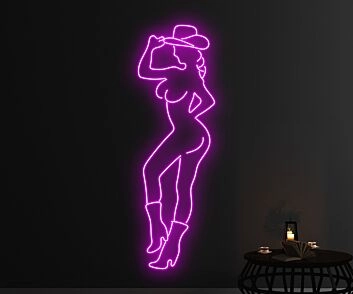 Cowgirl Silhouette LED-Neonschild für Bar und Club