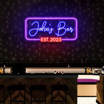 John's Bar EST2023 LED-Neonschild für Bar Club
