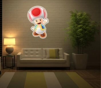 Pilzfigur aus Videospiel LED-Neonschild für Wohnzimmer Gamingzimmer