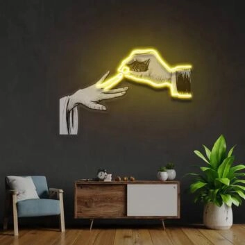 Hand mit Ring LED-Neonschild für Hochzeit Wohnzimmer