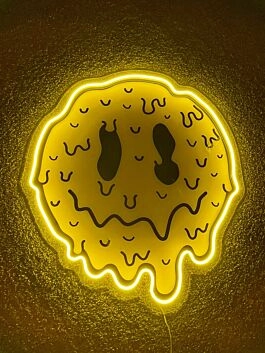 Schmelzendes Smiley-Gesicht LED-Neonschild für Gaming oder Bar