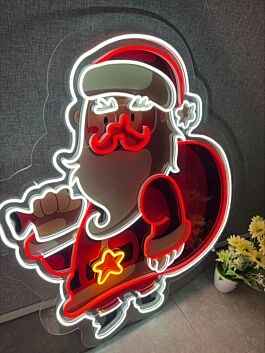 Weihnachtsmann LED-Neonschild für Weihnachten und Wohnzimmer