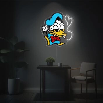 LED Neonschild Cartoon Ente im Street-Art Design