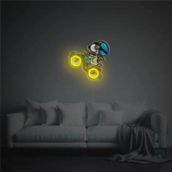 Comicfigur auf BMX Fahrrad LED-Neonschild Wohnzimmer Kinderzimmer