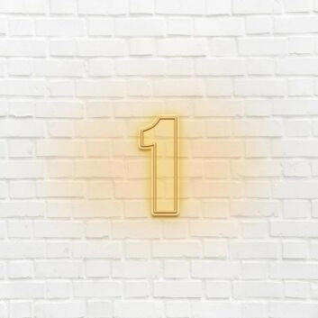 LED Neon Zahl 1 als moderne Wanddekoration