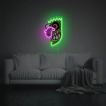 Comicgesicht mit herausgestreckter Zunge LED-Neonschild Wohnzimmer Gamingzimmer