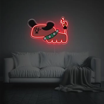 Hund mit Halsband LED-Neonschild Wohnzimmer Kinderzimmer