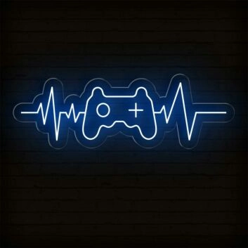 Spielcontroller mit Herzschlaglinie LED-Neonschild für Gaming Zimmer