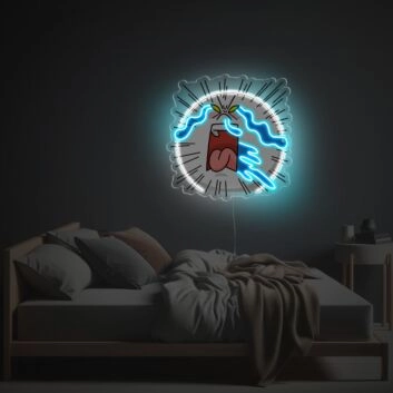 weinendes Cartoon-Gesicht LED-Neonschild für Schlafzimmer und Wohnzimmer