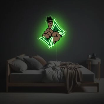 Hand mit Geldbündel LED-Neonschild aus Acryl