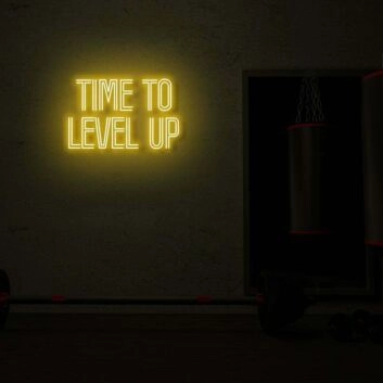 TIME TO LEVEL UP LED-Neonschild für Fitnessstudio oder Gamingraum